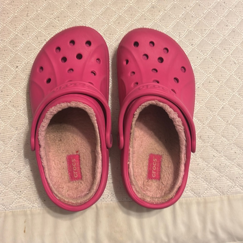 Pink Fuzzy Children’s Crocs